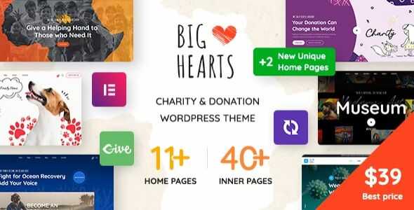 BigHearts Theme GPL v3.2.0 – Charity & Donation WordPress Theme