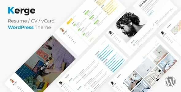 Kerge Theme GPL v4.1.4 – Resume / CV / Portfolio WordPress Theme - Vprozone