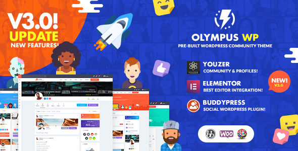 Olympus Theme GPL v4.4.1 – Social Networking WordPress Websites | Testing purpose