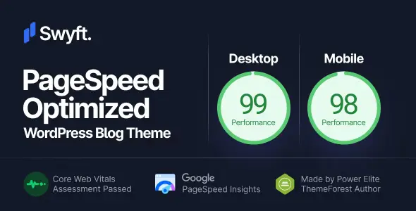 Swyft Theme GPL v1.1.1 – PageSpeed Optimized WordPress Blog Theme