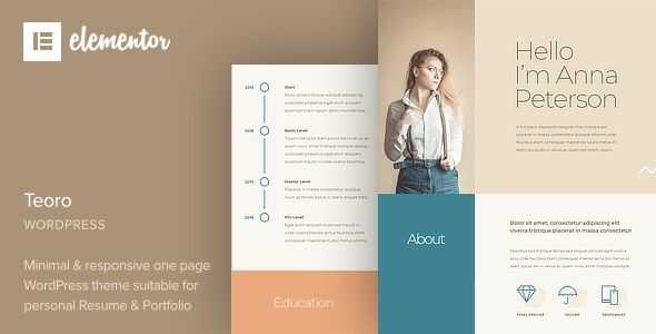 Teoro Theme GPL v1.1 – CV Resume WordPress Theme