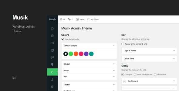 Musik WordPress Admin Theme GPL v3.2
