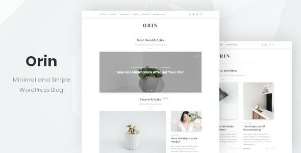 Orin Theme GPL v1.1.2 – Minimal Blog For WordPress Theme