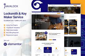 HavaLock Locksmith & Key Maker Service Elementor Template Kit GPL v1.0