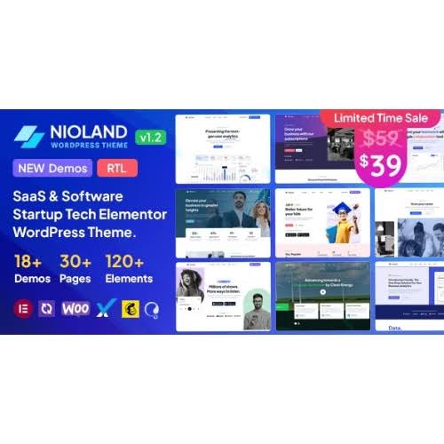 Nioland Theme GPL v1.3.9 – SaaS & Software Startup Tech WordPress Theme