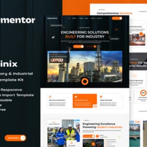Machinix Template Kit GPL v1.0 – Modern Factory & Industrial Elementor Template Kit
