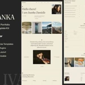Ivanka Photography & Portfolio Elementor Template Kit